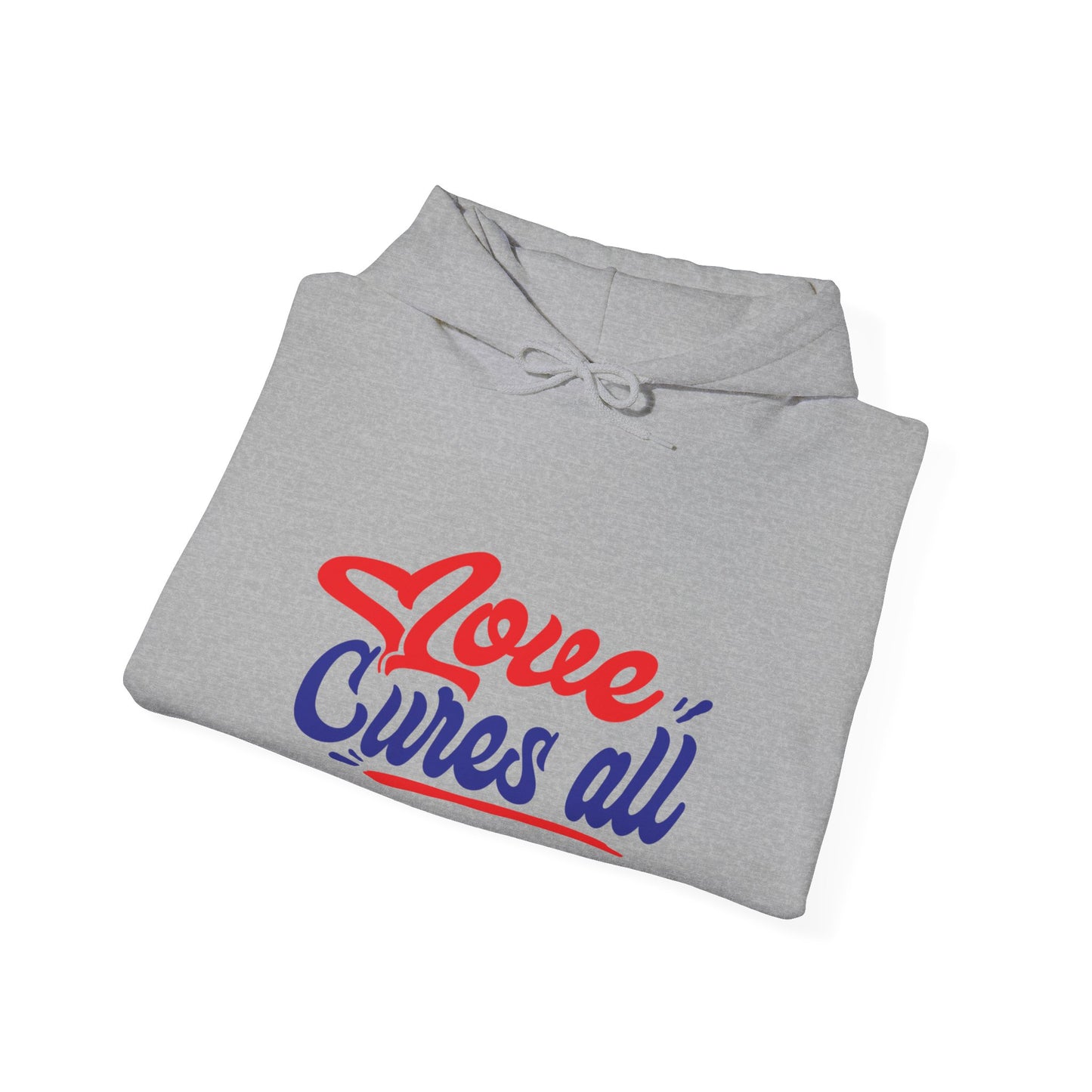 Love Cures All Unisex Hooded Sweatshirt - Cozy Comfort for Supportive Souls