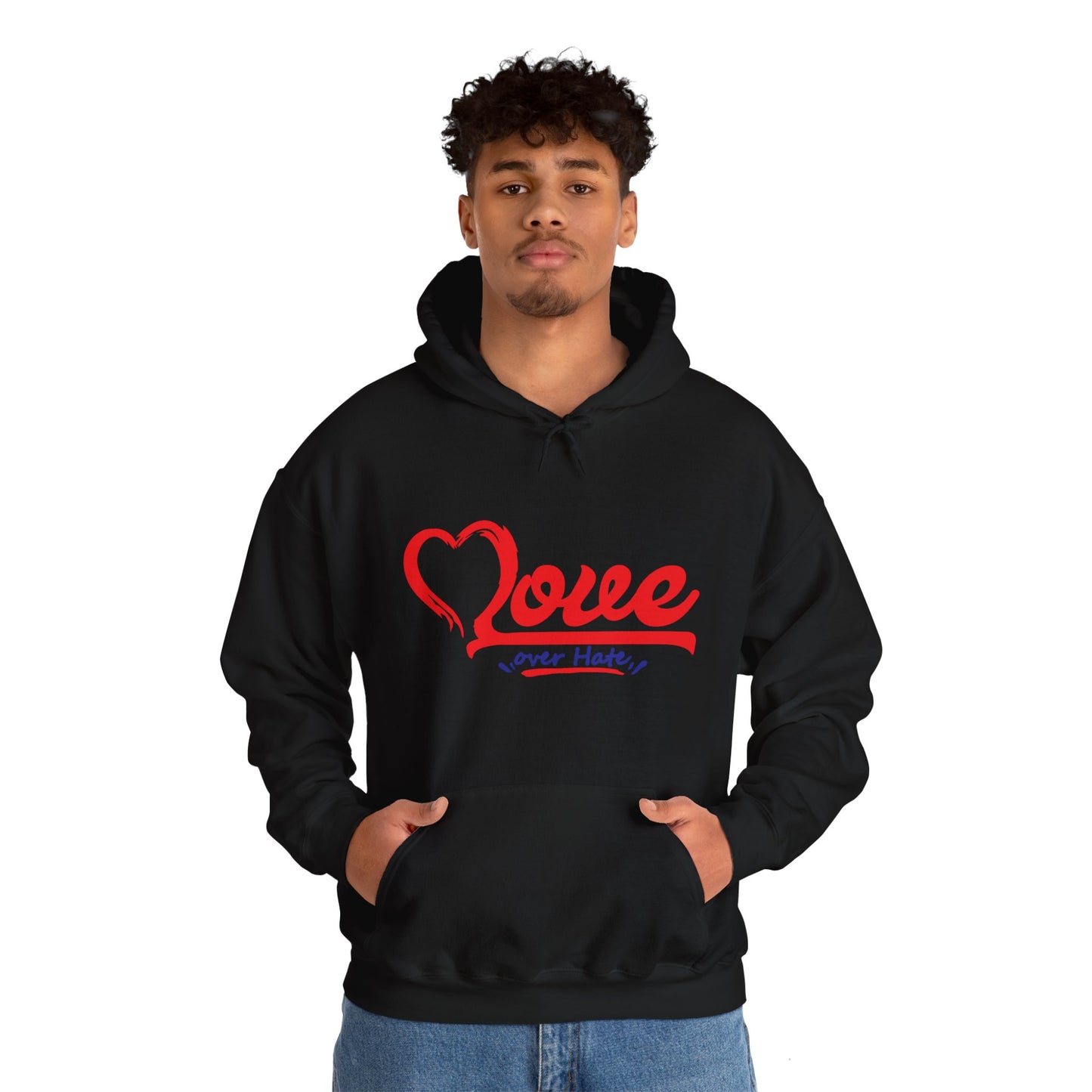 Love Over Hate Hoodie - Unisex Heavy Blend™ Sweatshirt for Comfort & Style