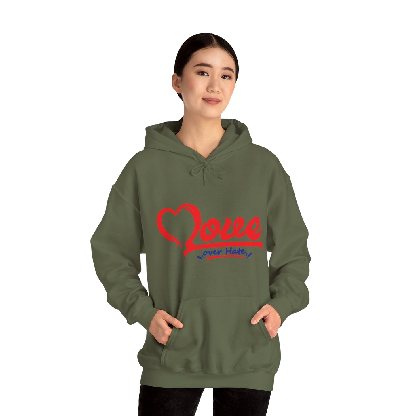 Love Over Hate Hoodie - Unisex Heavy Blend™ Sweatshirt for Comfort & Style