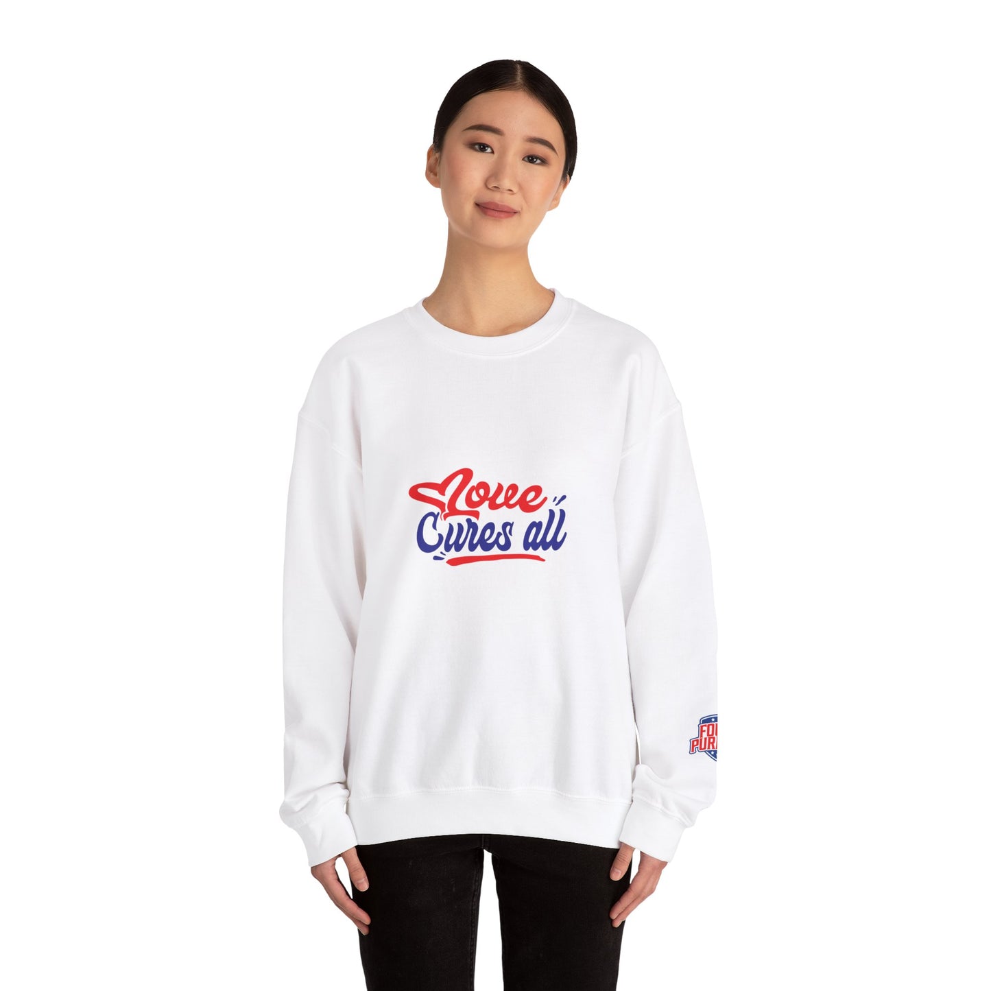 Love Cures All Unisex Crewneck Sweatshirt - Cozy Affirmation Apparel