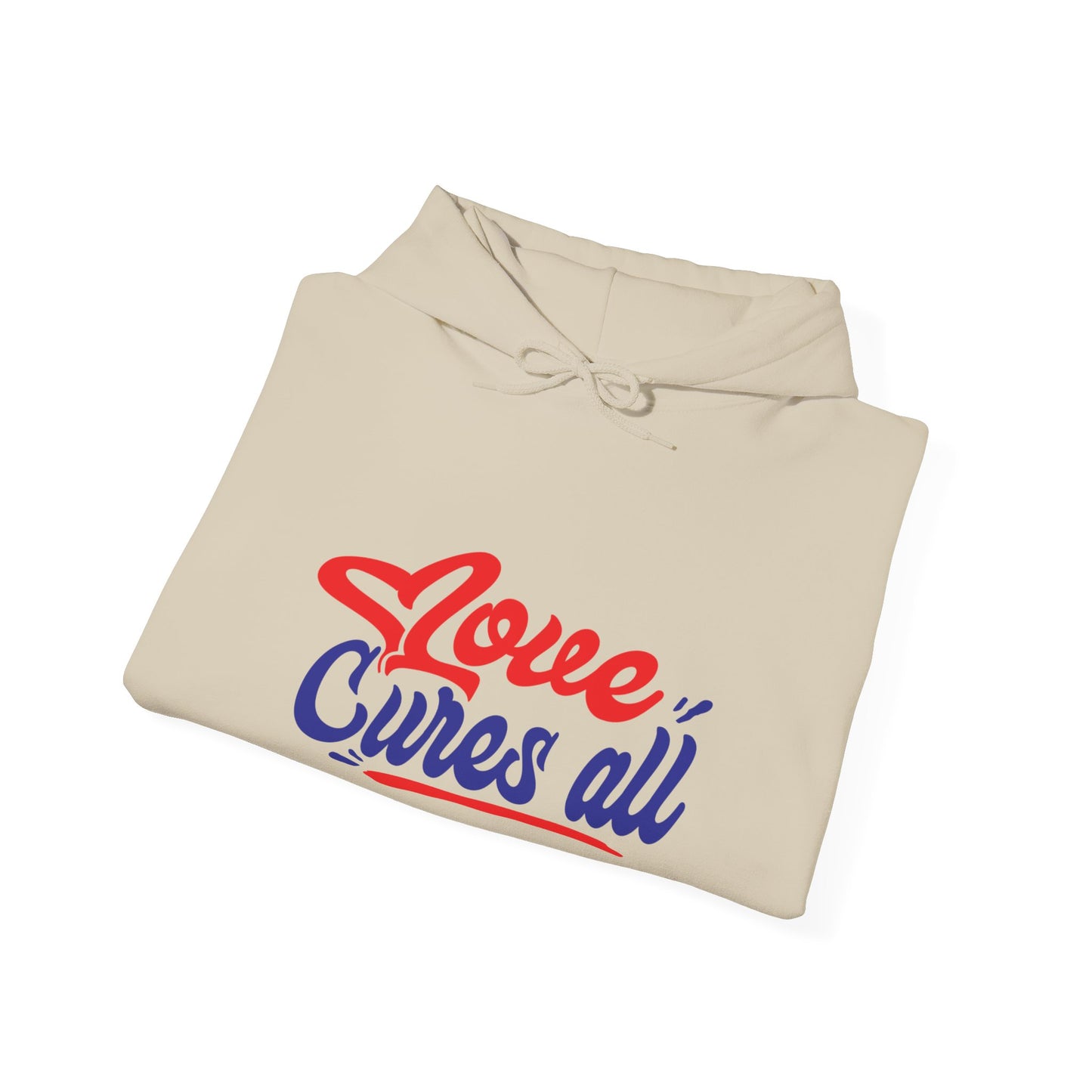 Love Cures All Unisex Hooded Sweatshirt - Cozy Comfort for Supportive Souls