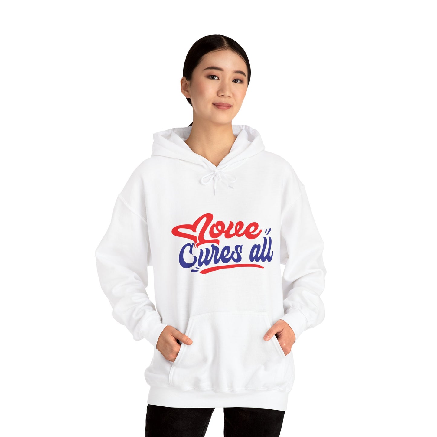 Love Cures All Unisex Hooded Sweatshirt - Cozy Comfort for Supportive Souls