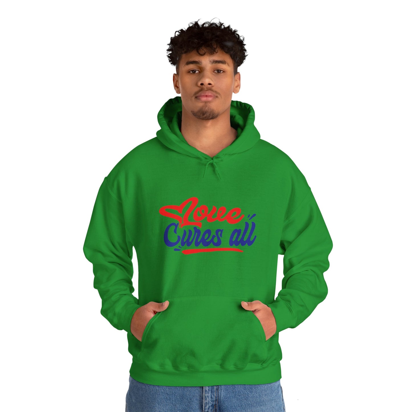 Love Cures All Unisex Hooded Sweatshirt - Cozy Comfort for Supportive Souls