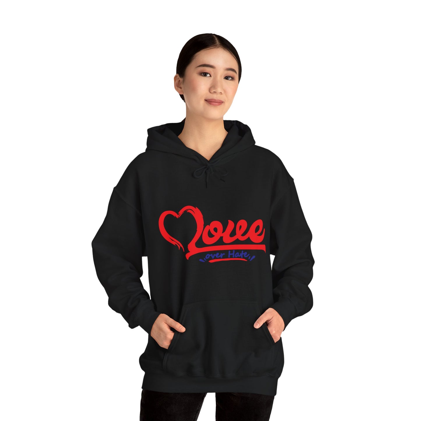 Love Over Hate Hoodie - Unisex Heavy Blend™ Sweatshirt for Comfort & Style