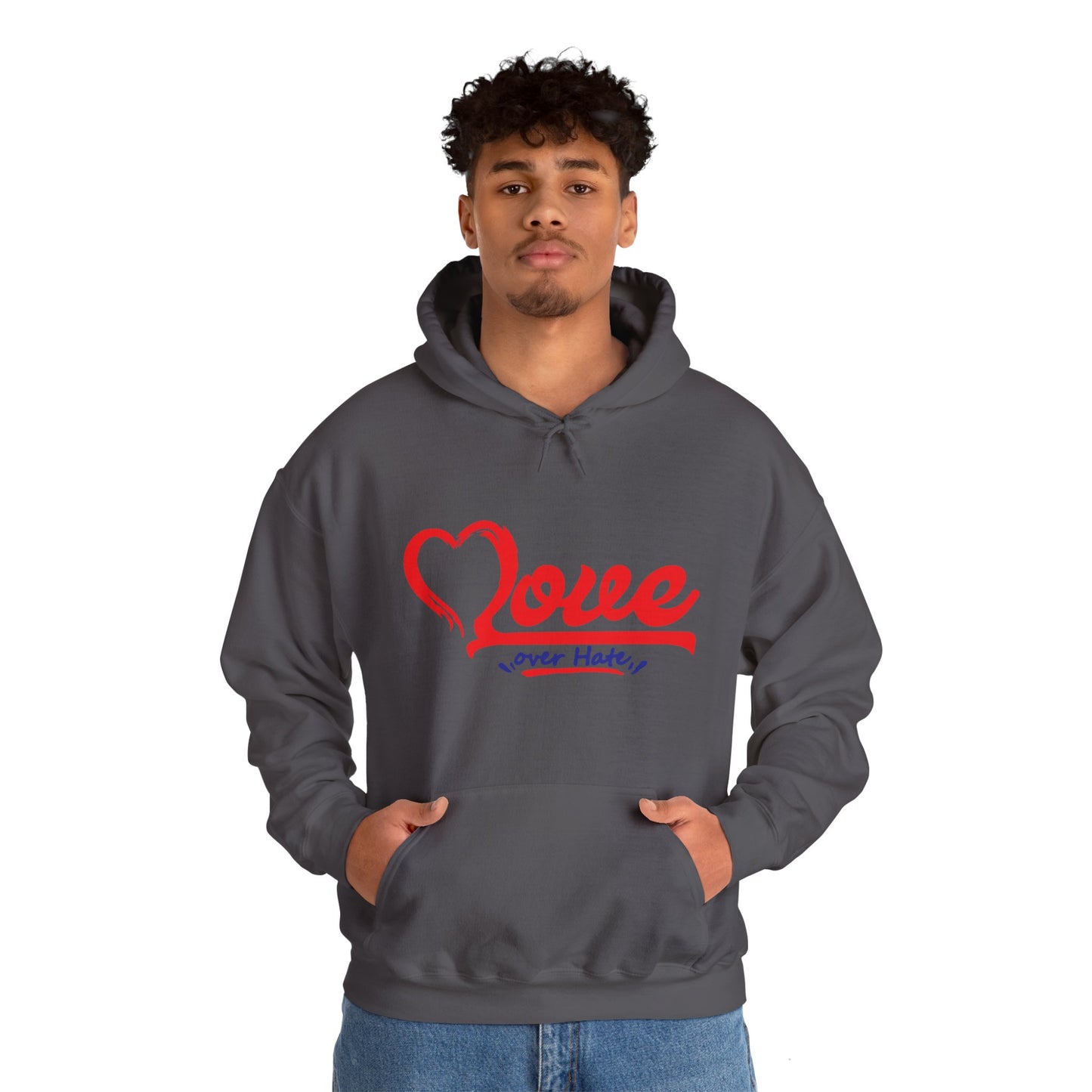 Love Over Hate Hoodie - Unisex Heavy Blend™ Sweatshirt for Comfort & Style