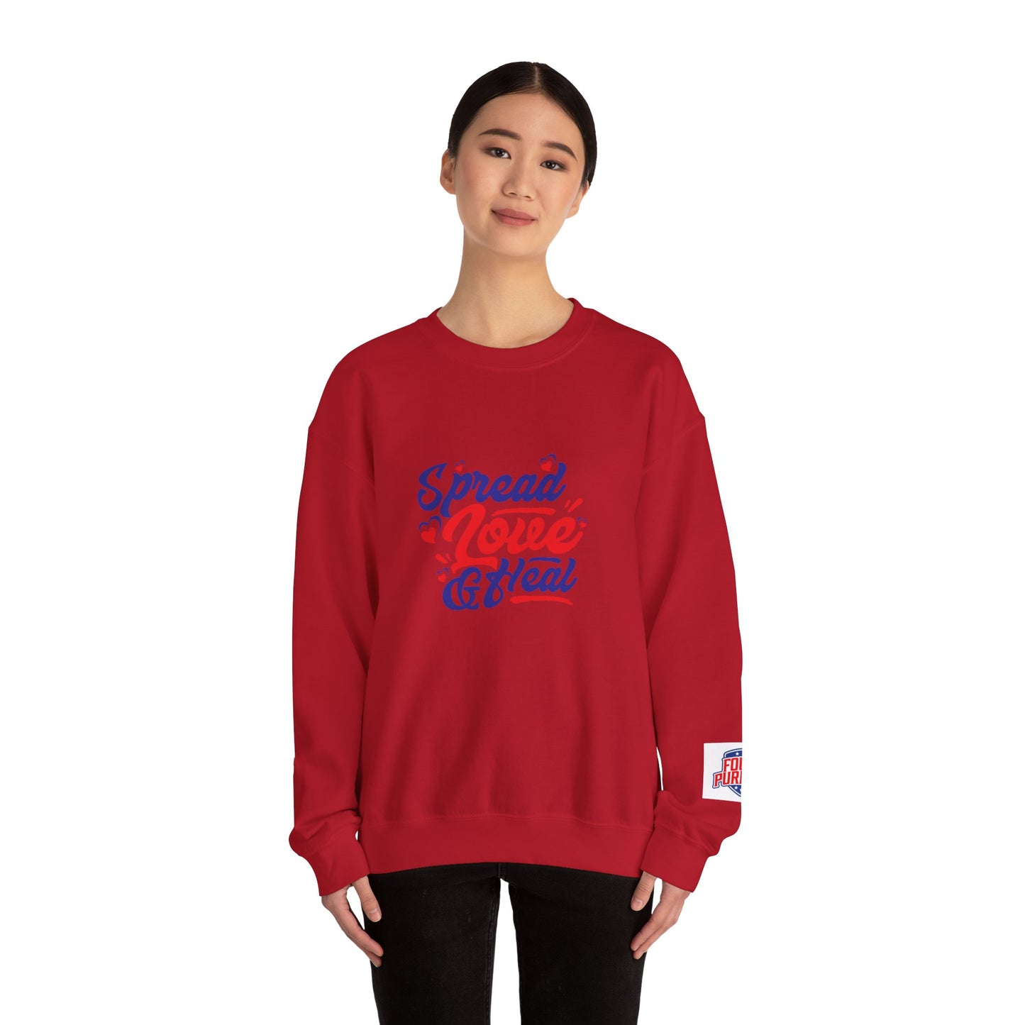 Spread Love And Heal Unisex Crewneck Sweatshirt - Cozy Affirmation Apparel