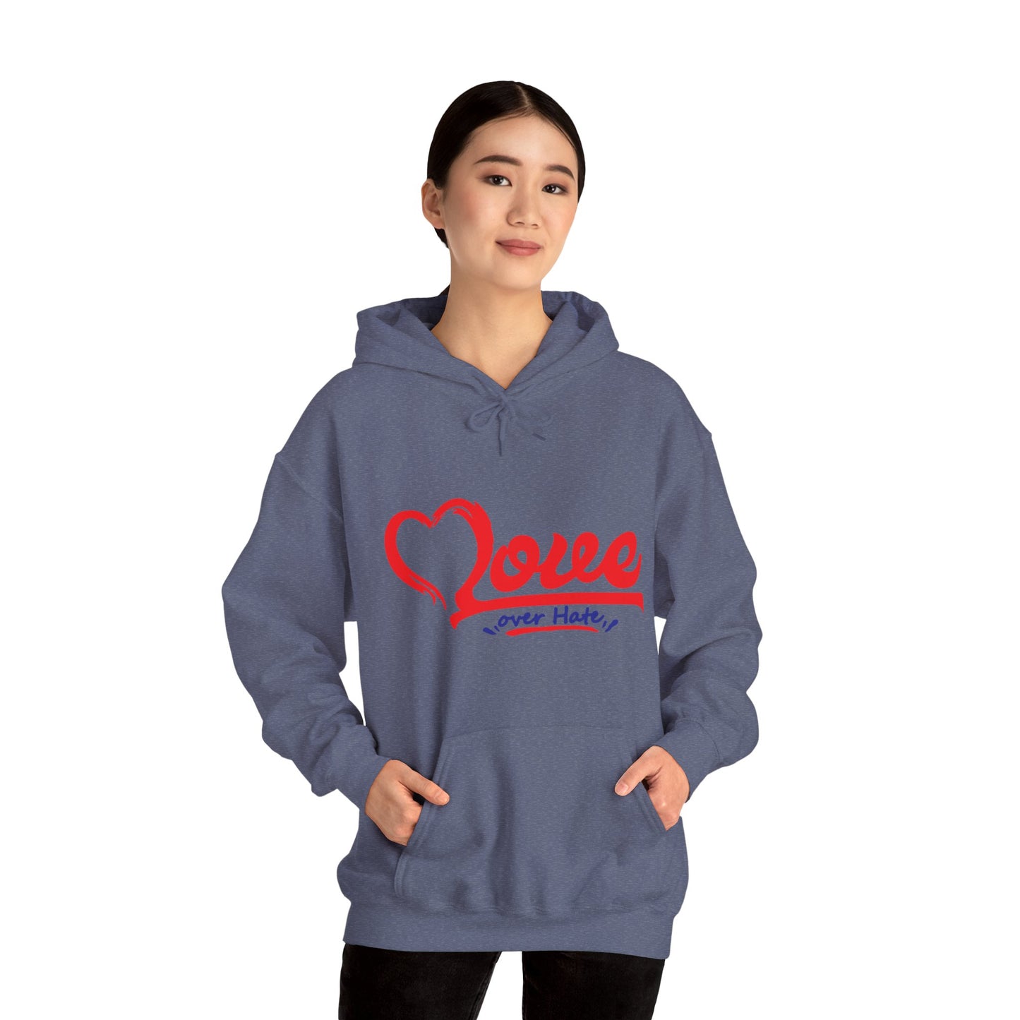 Love Over Hate Hoodie - Unisex Heavy Blend™ Sweatshirt for Comfort & Style