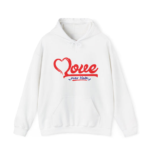 Love Over Hate Hoodie - Unisex Heavy Blend™ Sweatshirt for Comfort & Style