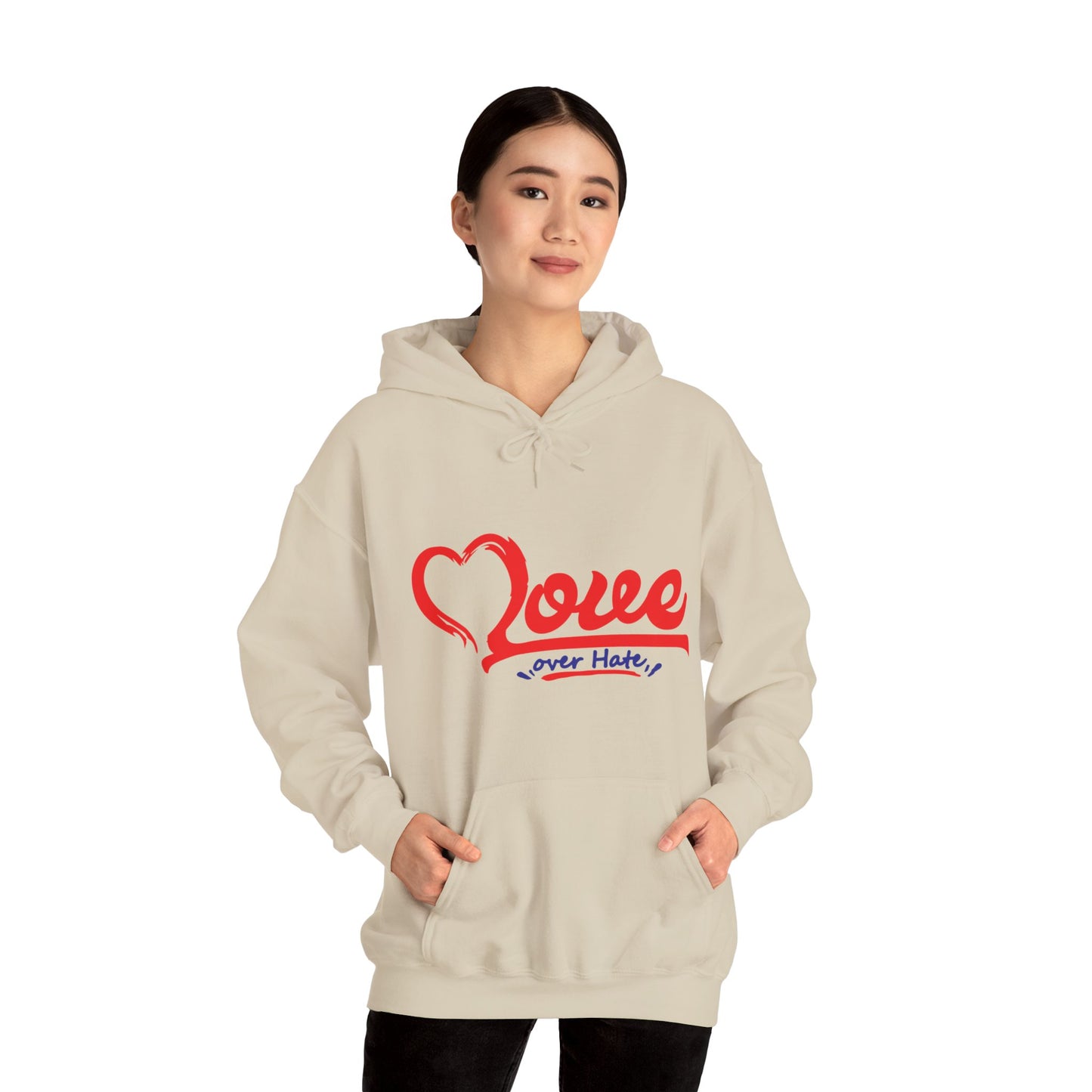 Love Over Hate Hoodie - Unisex Heavy Blend™ Sweatshirt for Comfort & Style