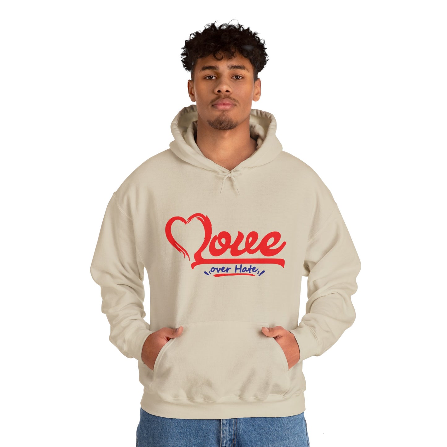 Love Over Hate Hoodie - Unisex Heavy Blend™ Sweatshirt for Comfort & Style