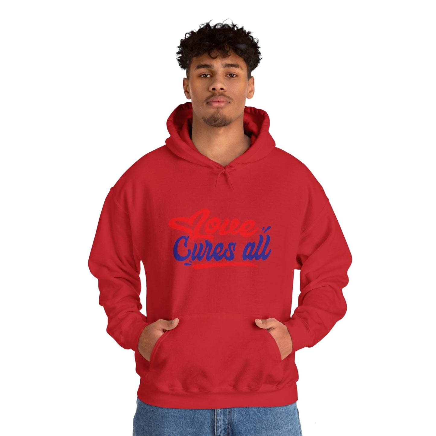 Love Cures All Unisex Hooded Sweatshirt - Cozy Comfort for Supportive Souls