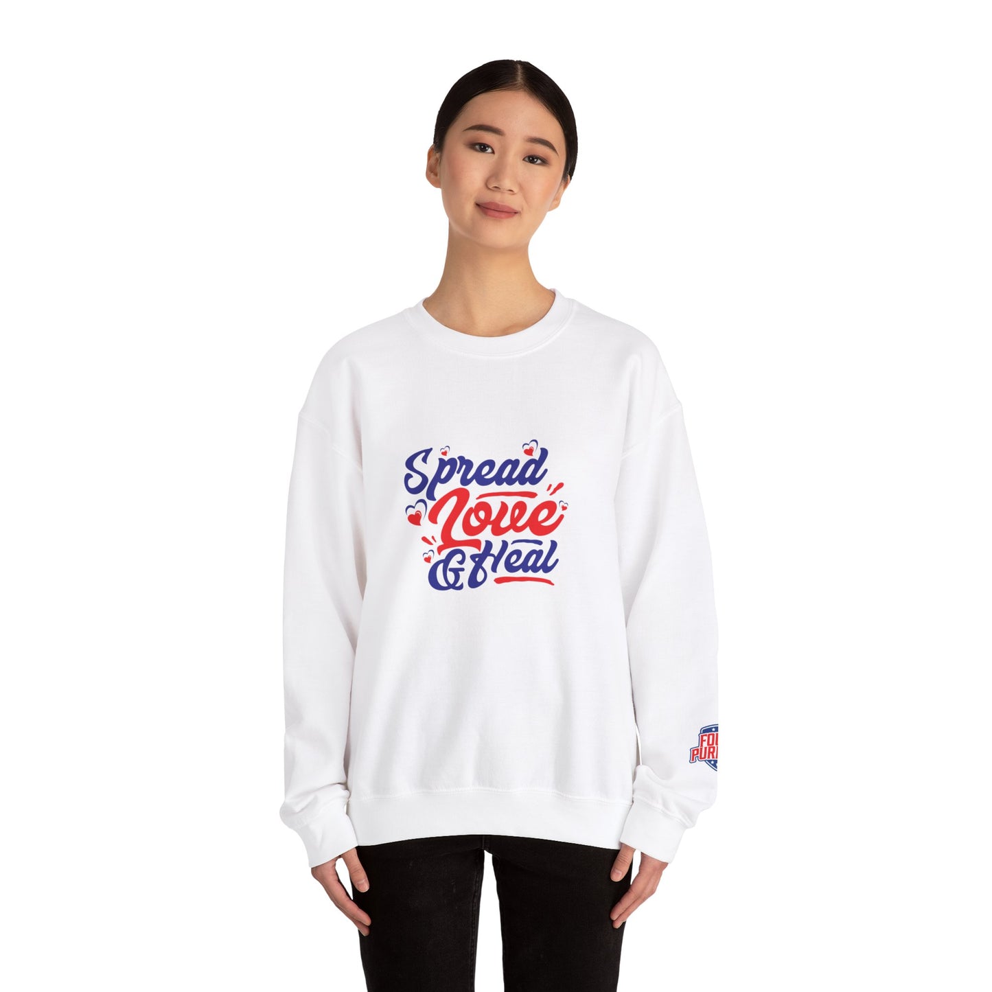 Spread Love And Heal Unisex Crewneck Sweatshirt - Cozy Affirmation Apparel