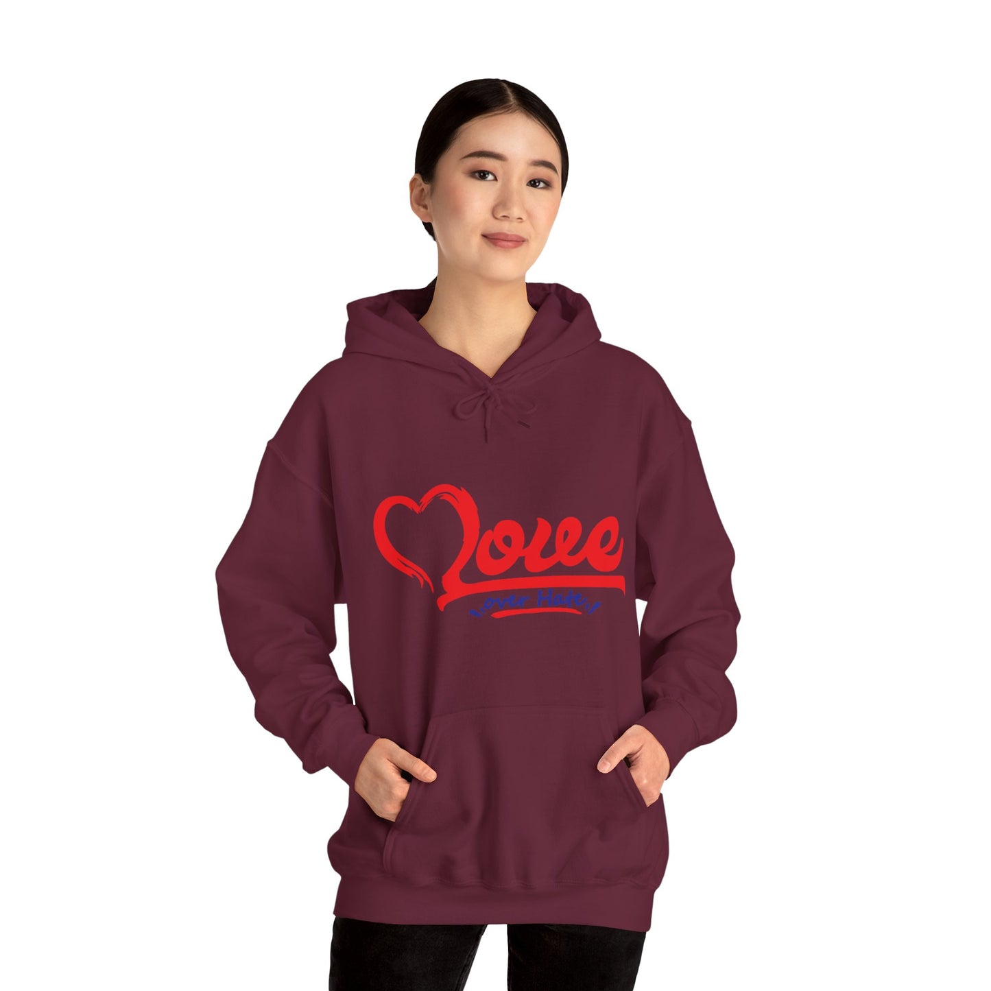 Love Over Hate Hoodie - Unisex Heavy Blend™ Sweatshirt for Comfort & Style