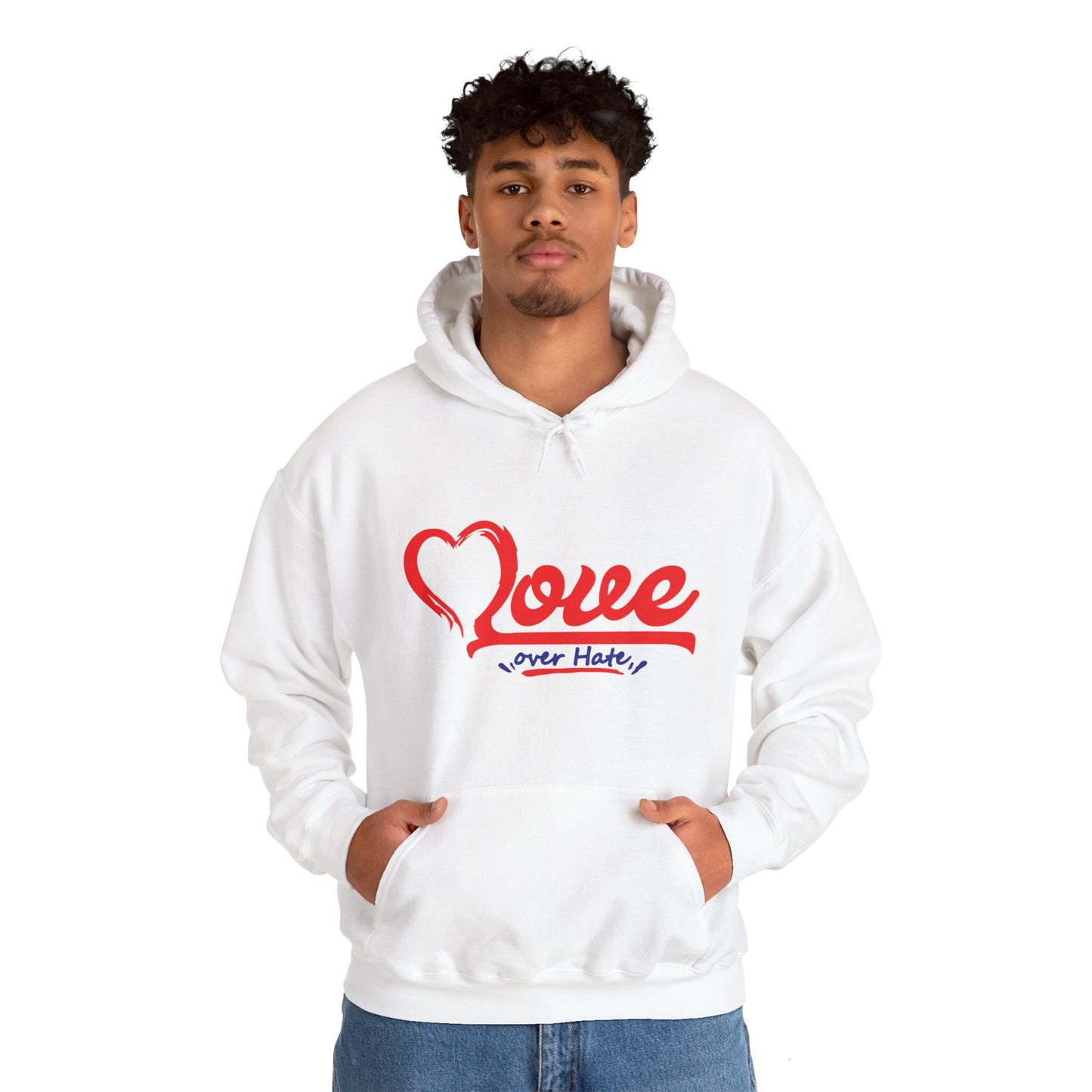 Love Over Hate Hoodie - Unisex Heavy Blend™ Sweatshirt for Comfort & Style