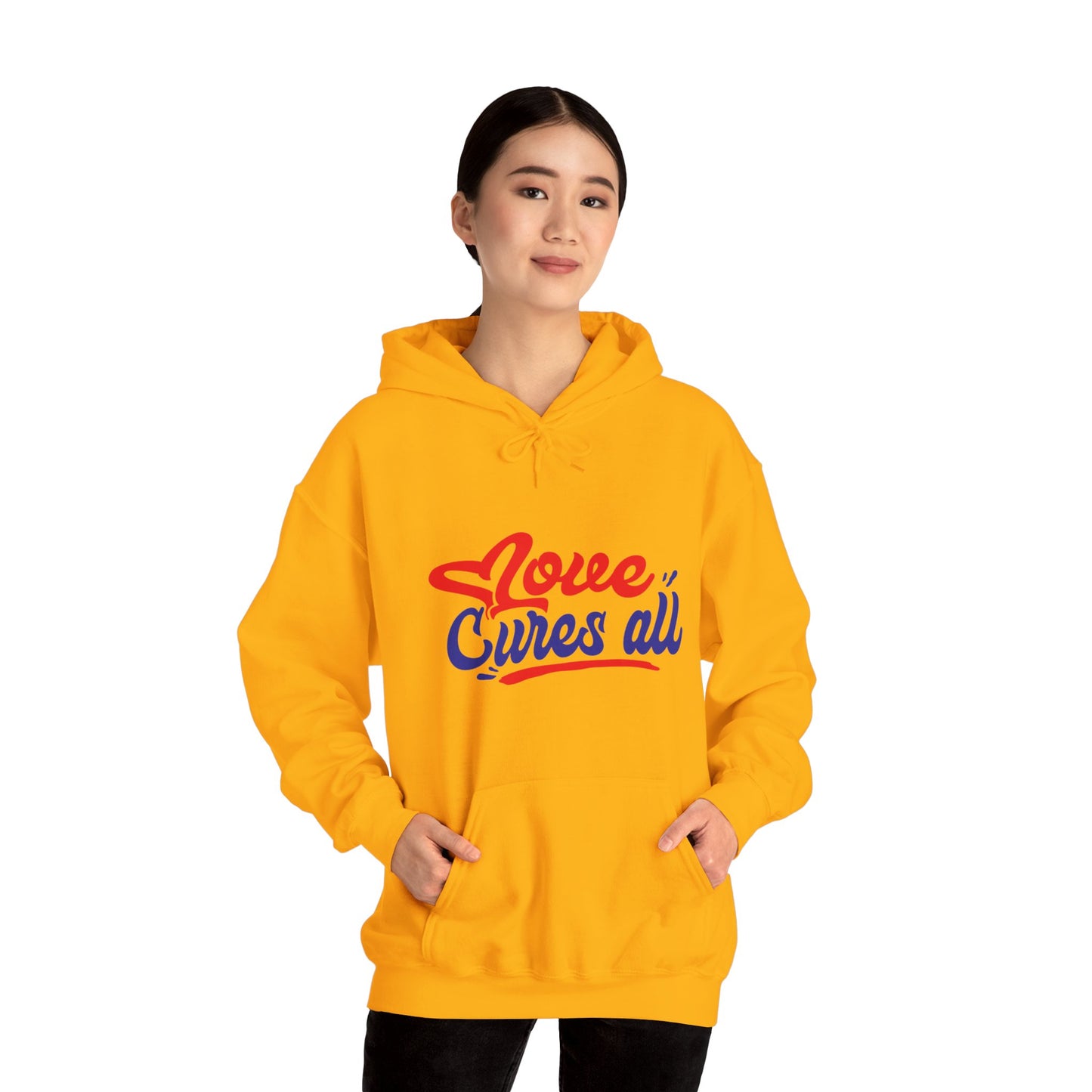 Love Cures All Unisex Hooded Sweatshirt - Cozy Comfort for Supportive Souls