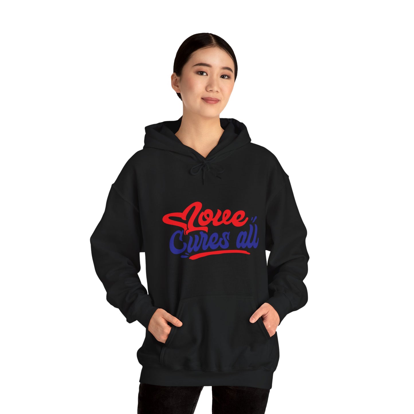 Love Cures All Unisex Hooded Sweatshirt - Cozy Comfort for Supportive Souls