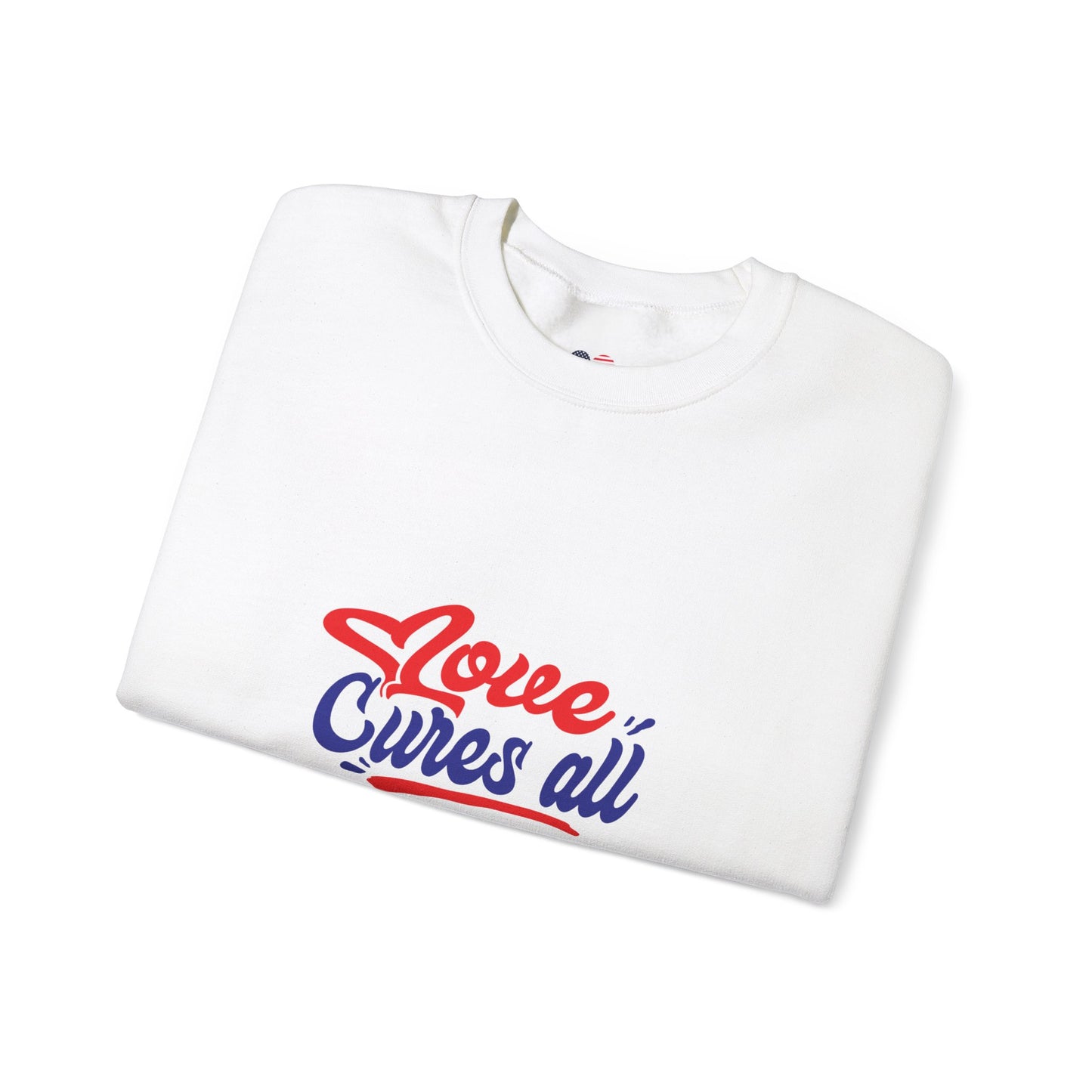 Love Cures All Unisex Crewneck Sweatshirt - Cozy Affirmation Apparel