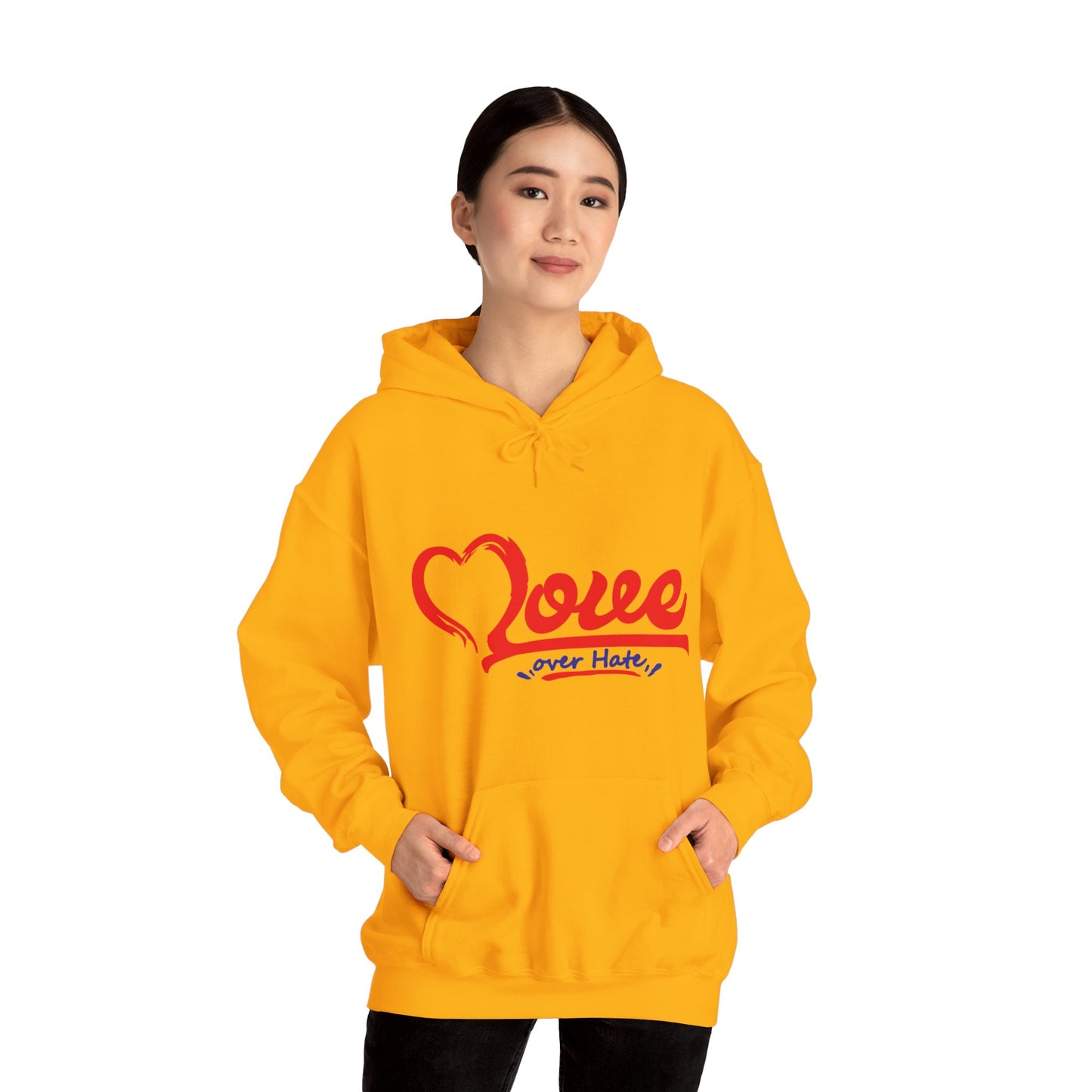 Love Over Hate Hoodie - Unisex Heavy Blend™ Sweatshirt for Comfort & Style