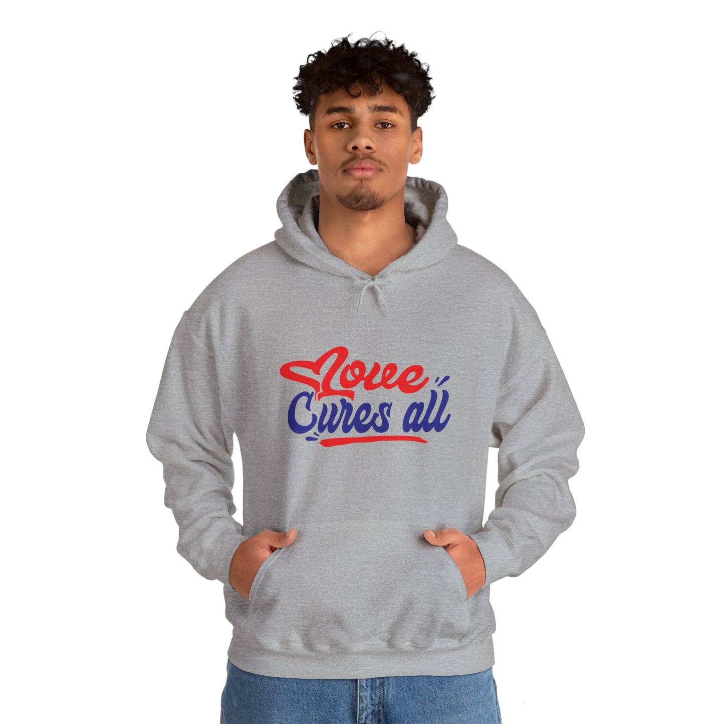 Love Cures All Unisex Hooded Sweatshirt - Cozy Comfort for Supportive Souls