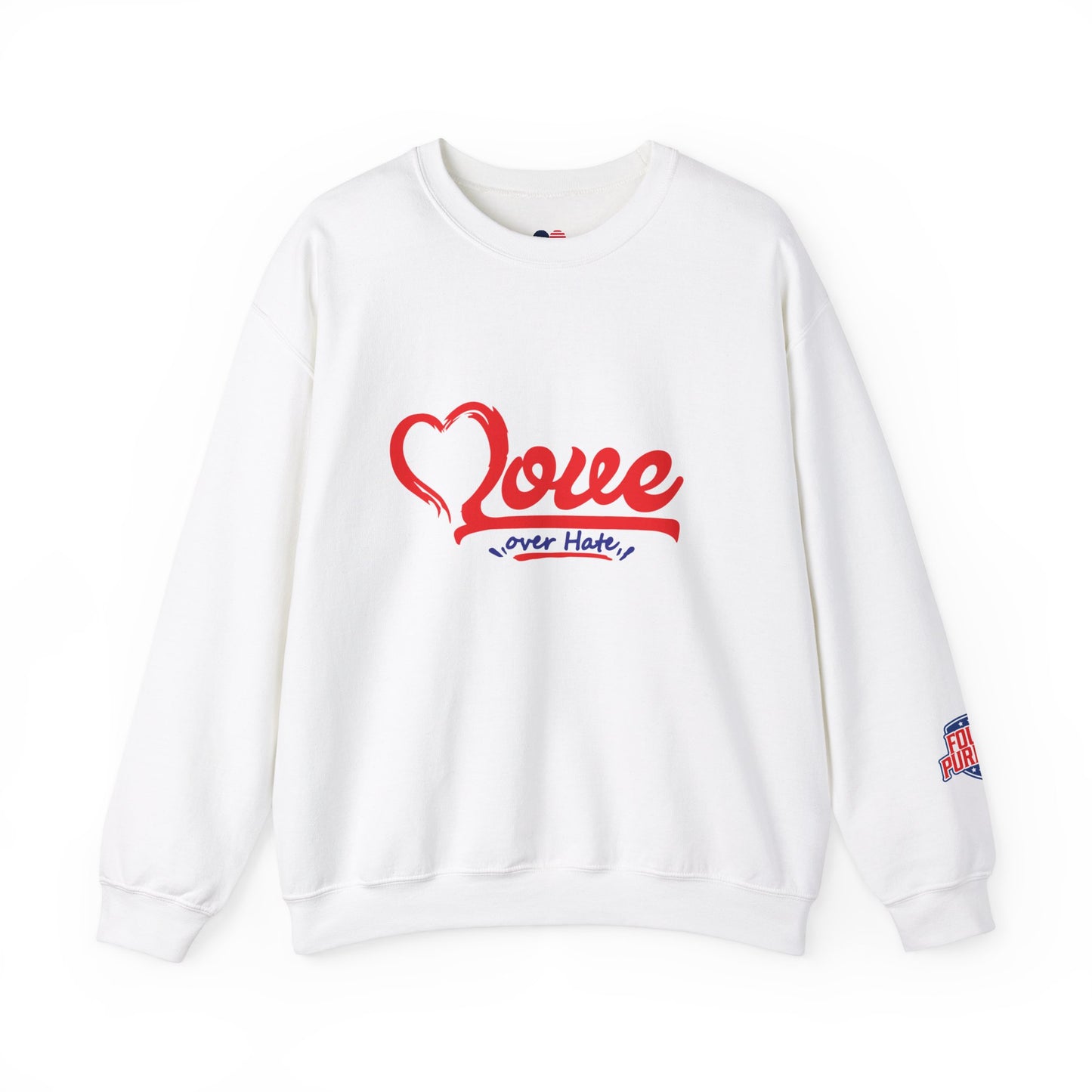 Love Over Hate Unisex Crewneck Sweatshirt - Cozy Affirmation Apparel