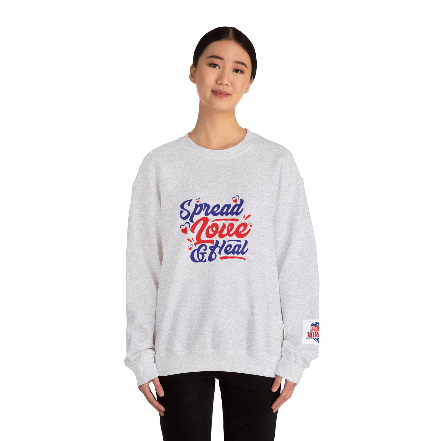 Spread Love And Heal Unisex Crewneck Sweatshirt - Cozy Affirmation Apparel