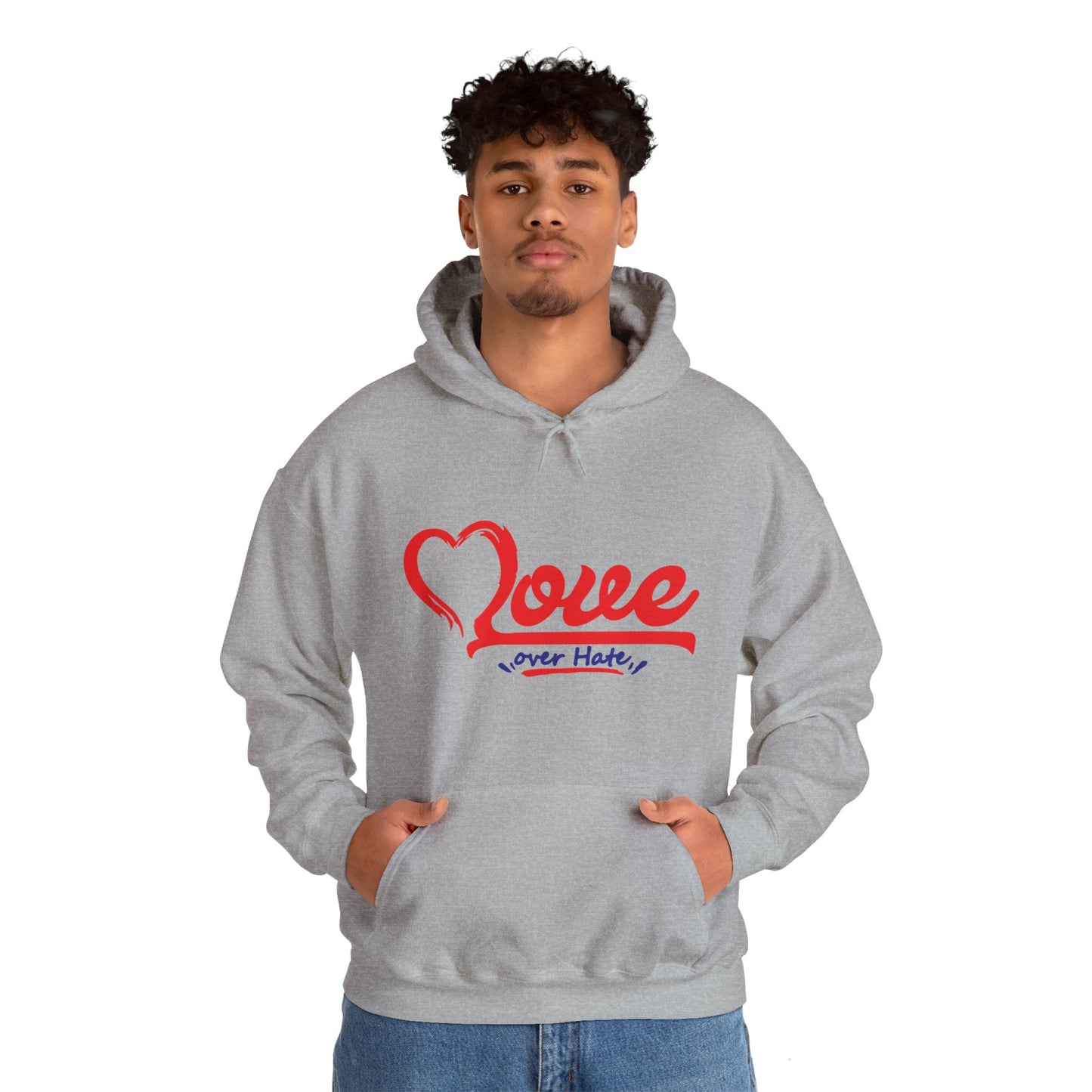 Love Over Hate Hoodie - Unisex Heavy Blend™ Sweatshirt for Comfort & Style