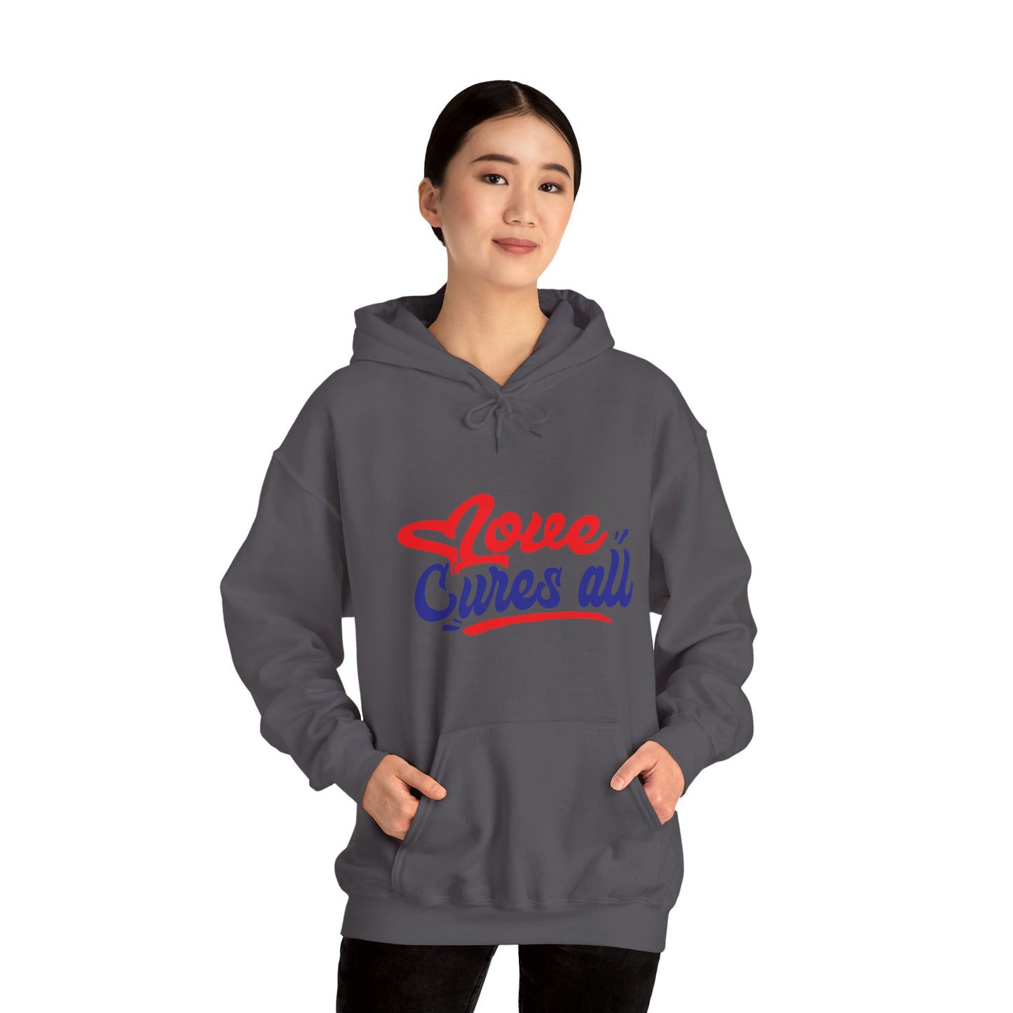 Love Cures All Unisex Hooded Sweatshirt - Cozy Comfort for Supportive Souls