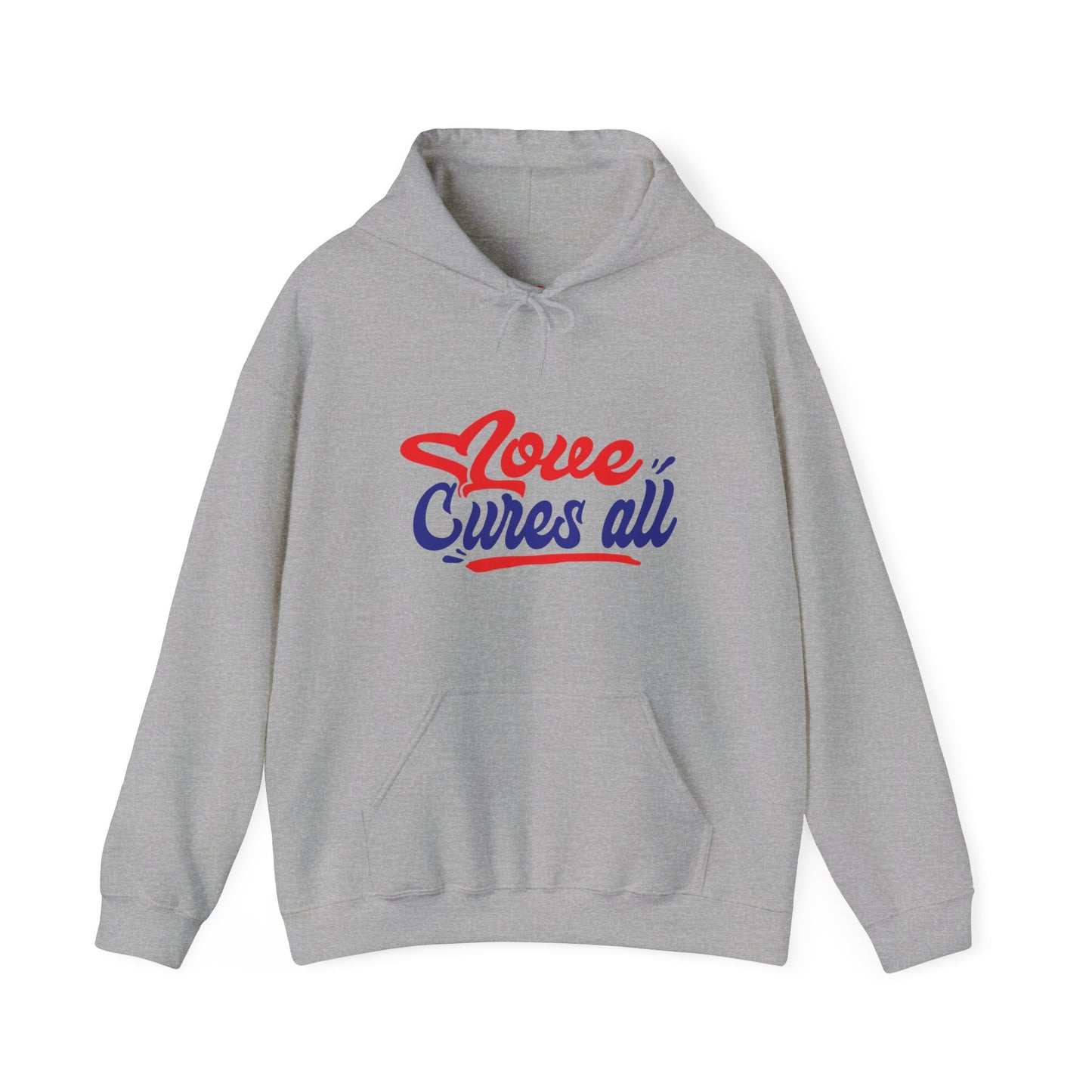 Love Cures All Unisex Hooded Sweatshirt - Cozy Comfort for Supportive Souls