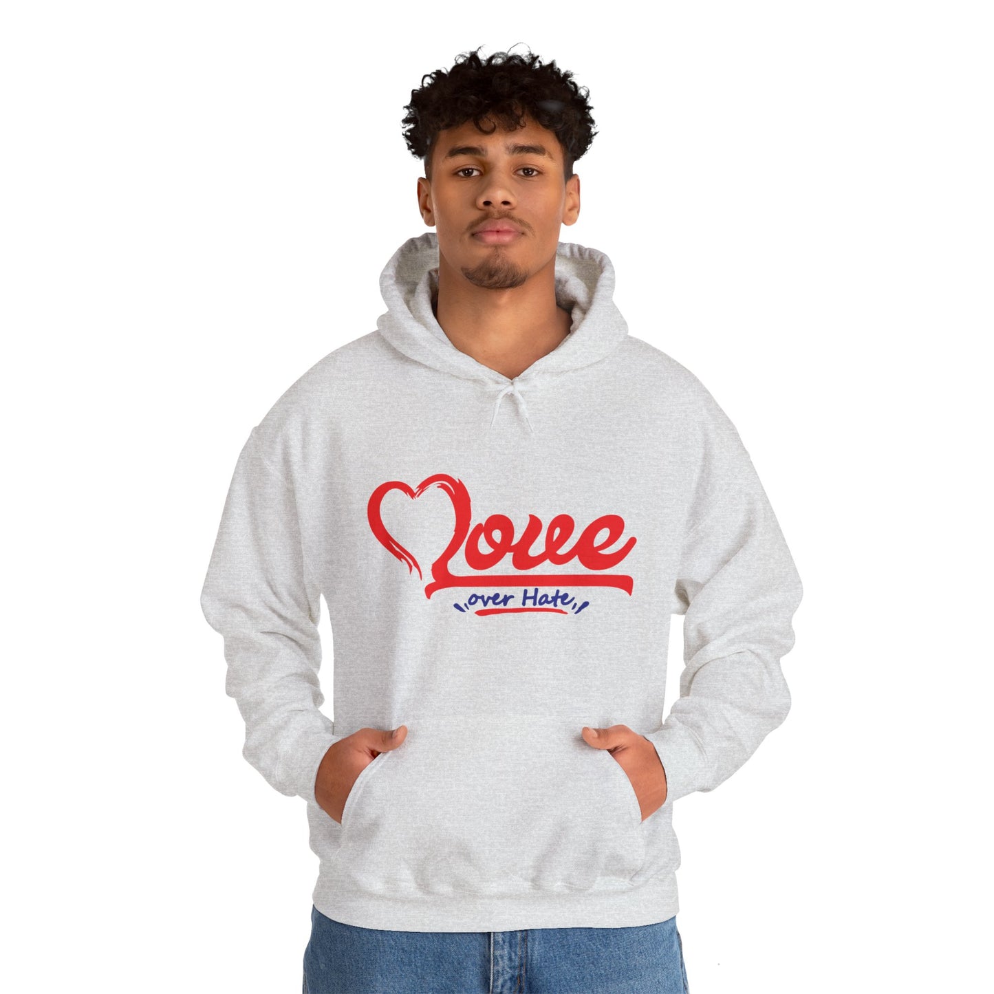 Love Over Hate Hoodie - Unisex Heavy Blend™ Sweatshirt for Comfort & Style