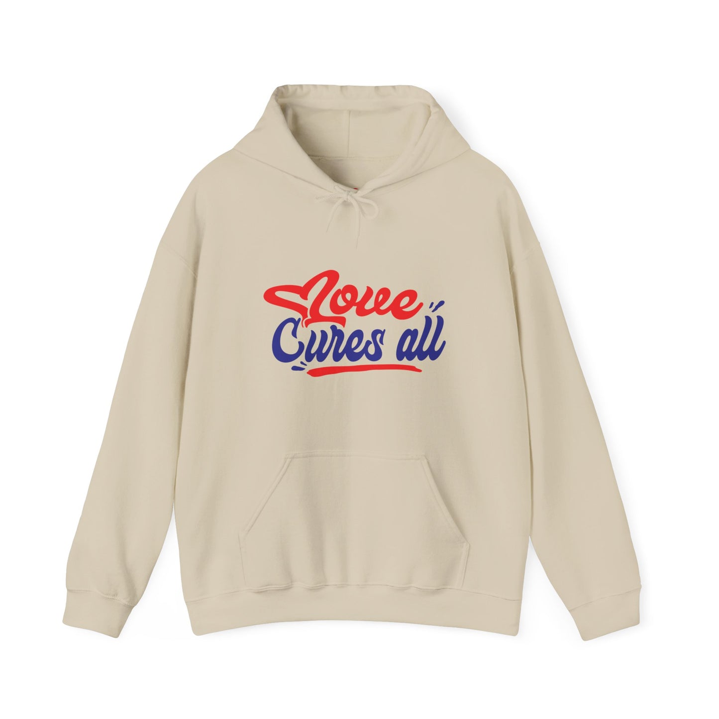 Love Cures All Unisex Hooded Sweatshirt - Cozy Comfort for Supportive Souls