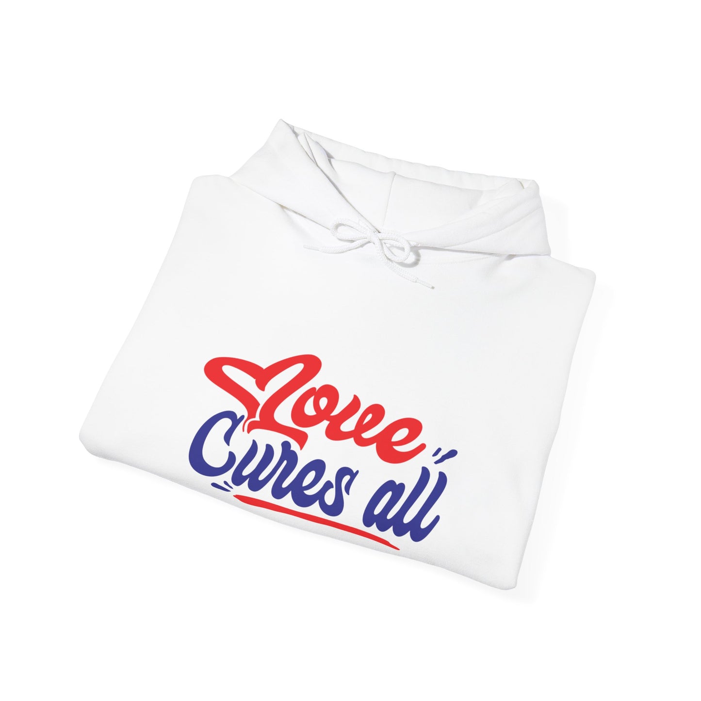 Love Cures All Unisex Hooded Sweatshirt - Cozy Comfort for Supportive Souls