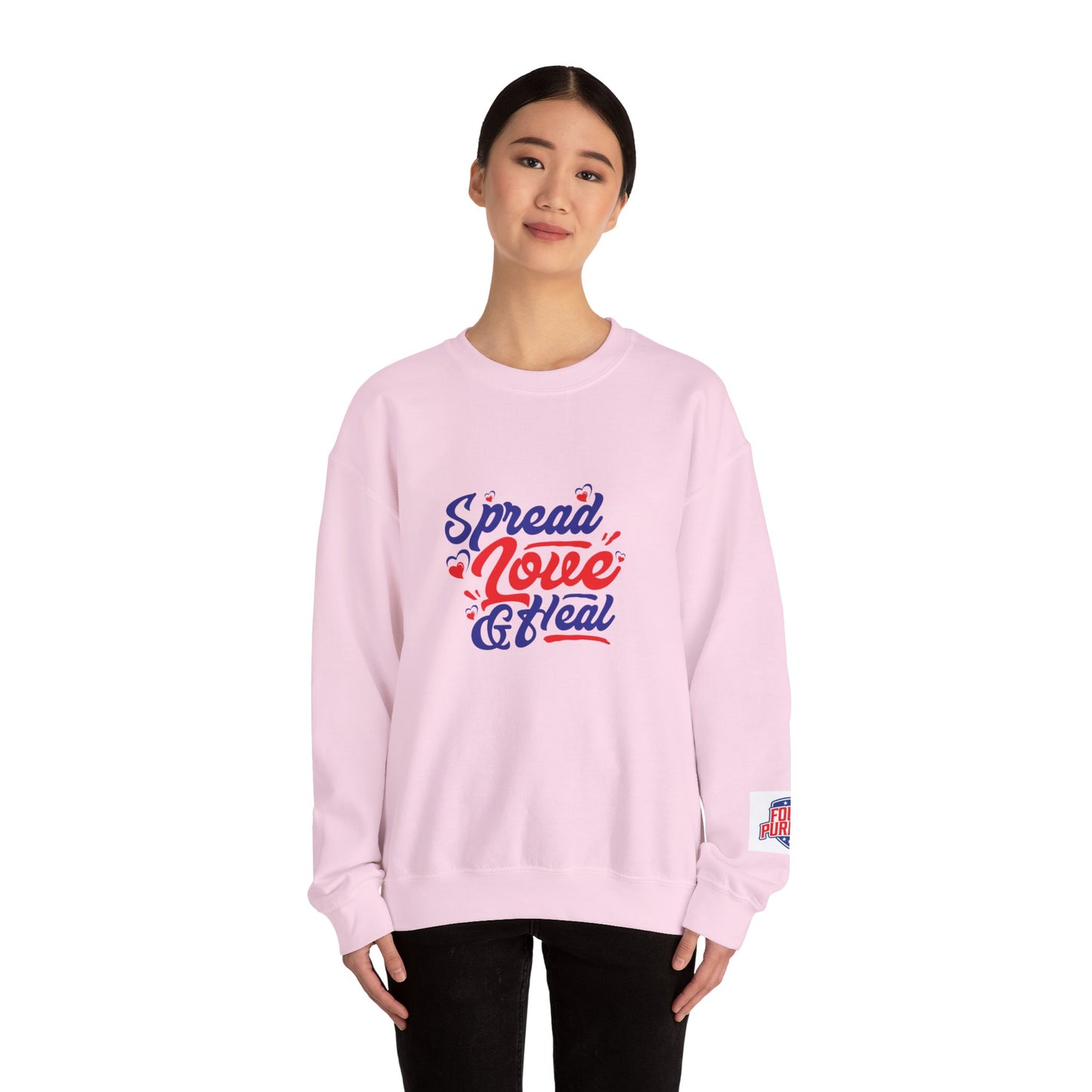 Spread Love And Heal Unisex Crewneck Sweatshirt - Cozy Affirmation Apparel