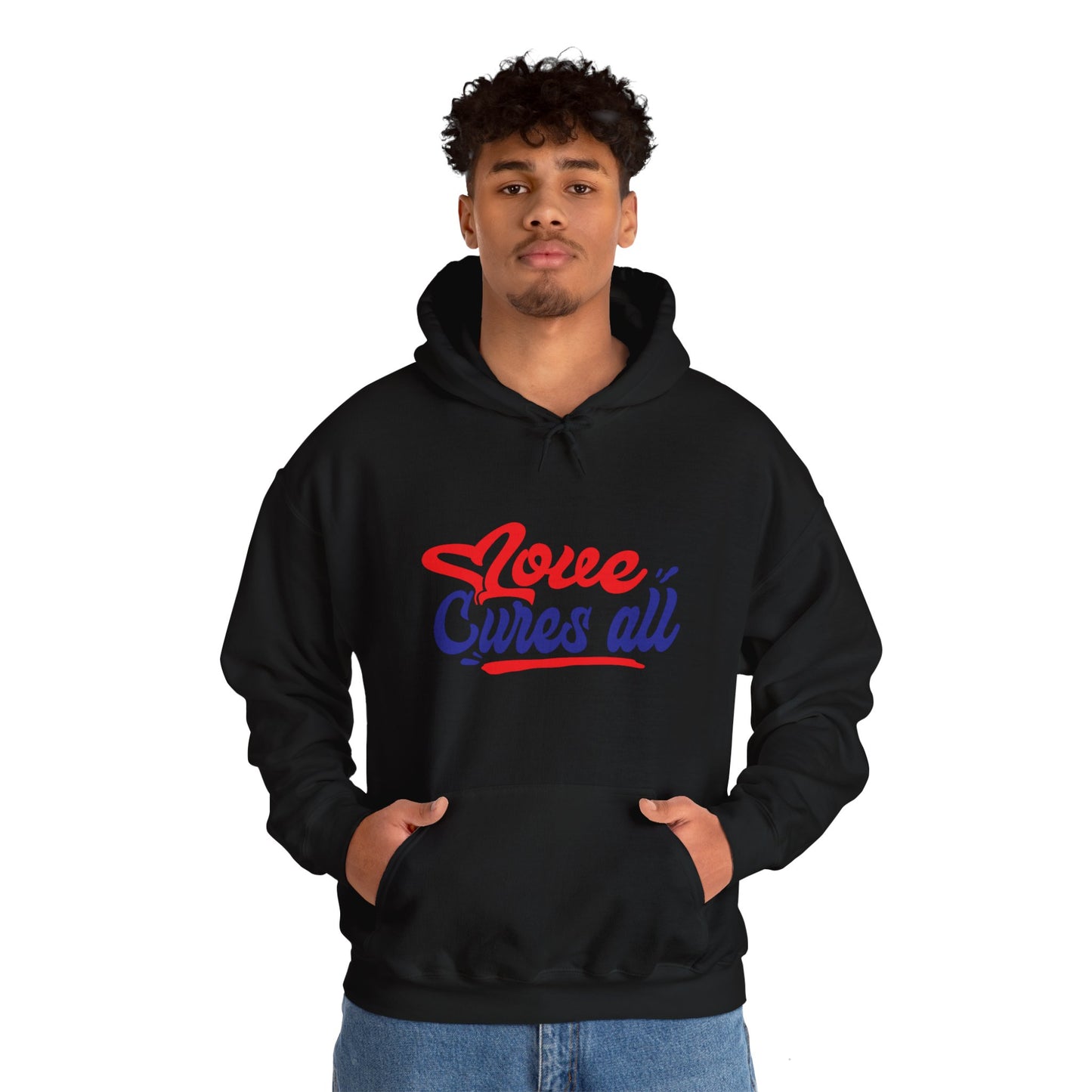 Love Cures All Unisex Hooded Sweatshirt - Cozy Comfort for Supportive Souls