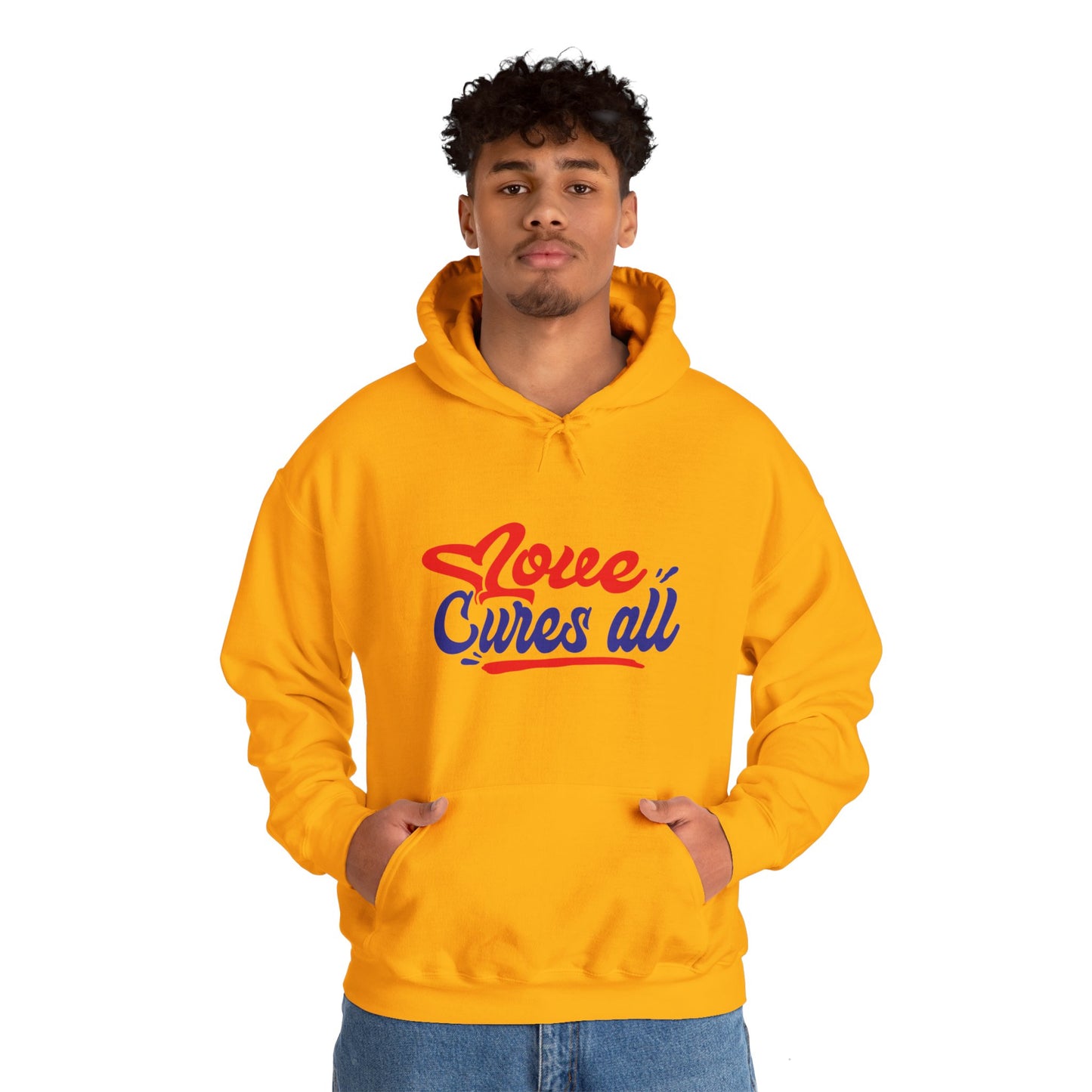 Love Cures All Unisex Hooded Sweatshirt - Cozy Comfort for Supportive Souls