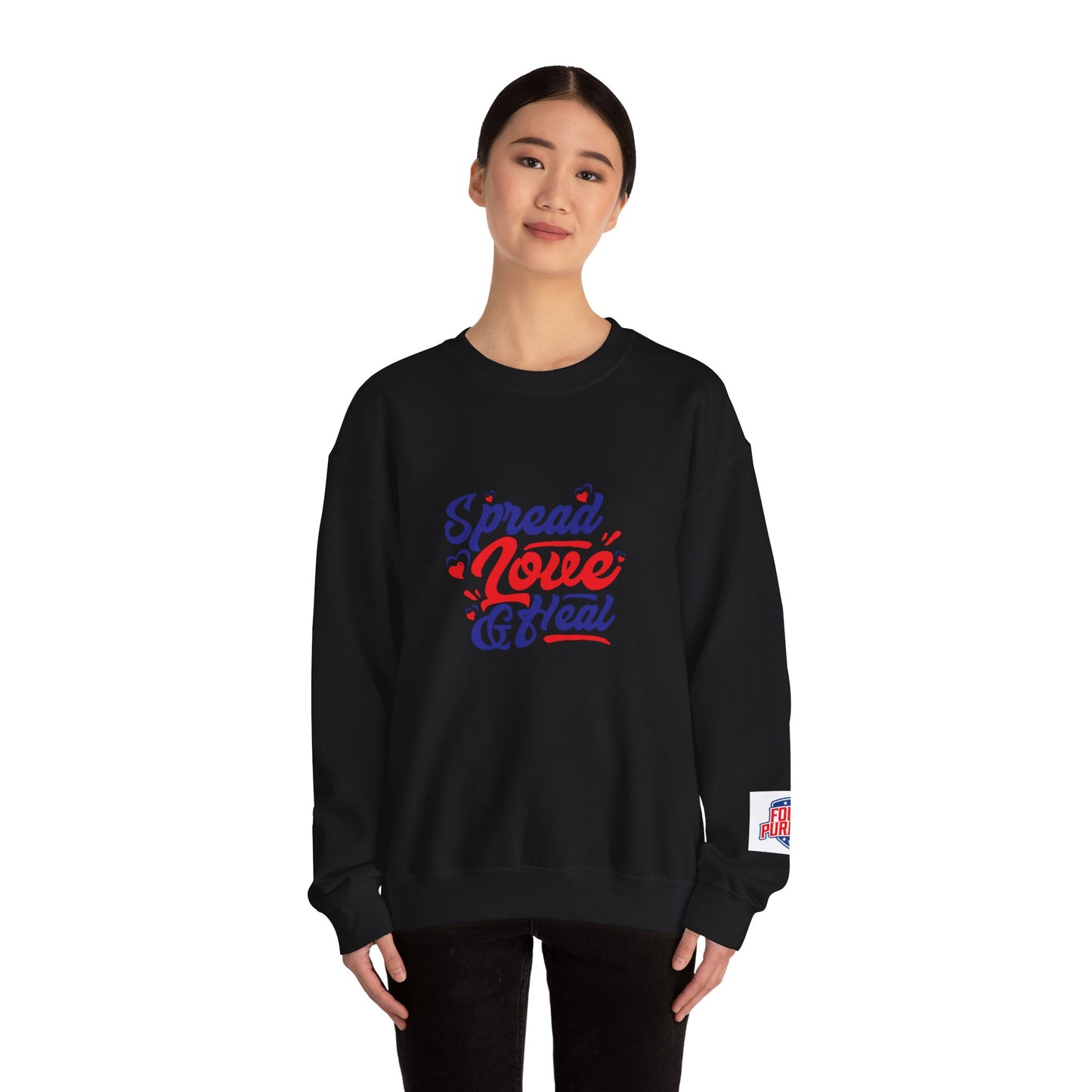 Spread Love And Heal Unisex Crewneck Sweatshirt - Cozy Affirmation Apparel