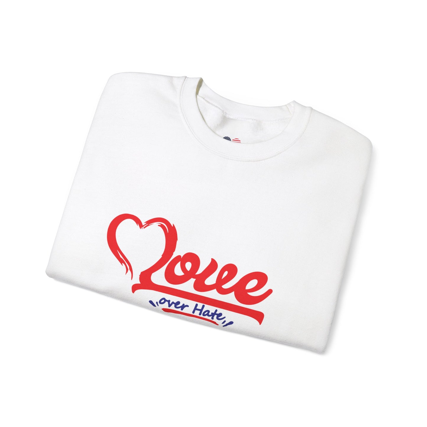 Love Over Hate Unisex Crewneck Sweatshirt - Cozy Affirmation Apparel