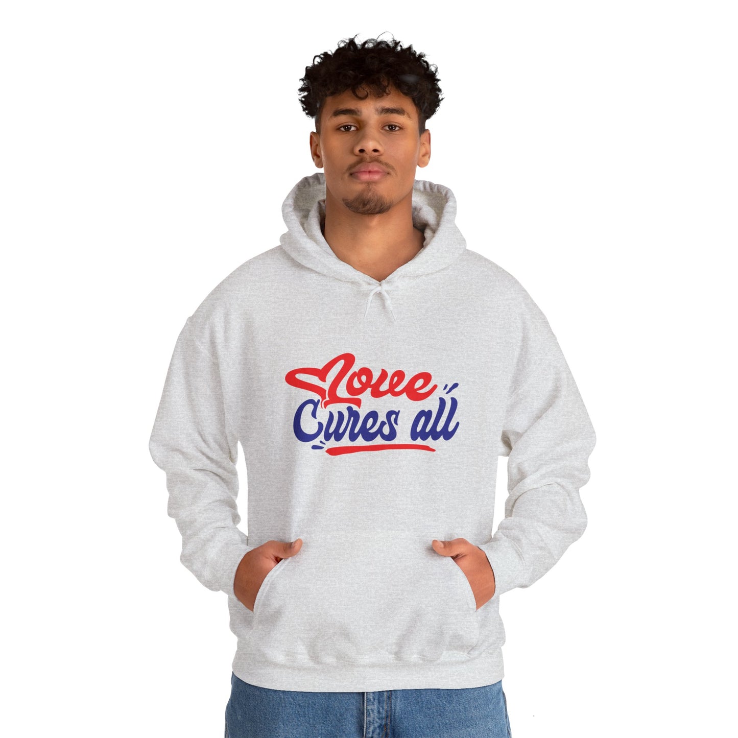 Love Cures All Unisex Hooded Sweatshirt - Cozy Comfort for Supportive Souls