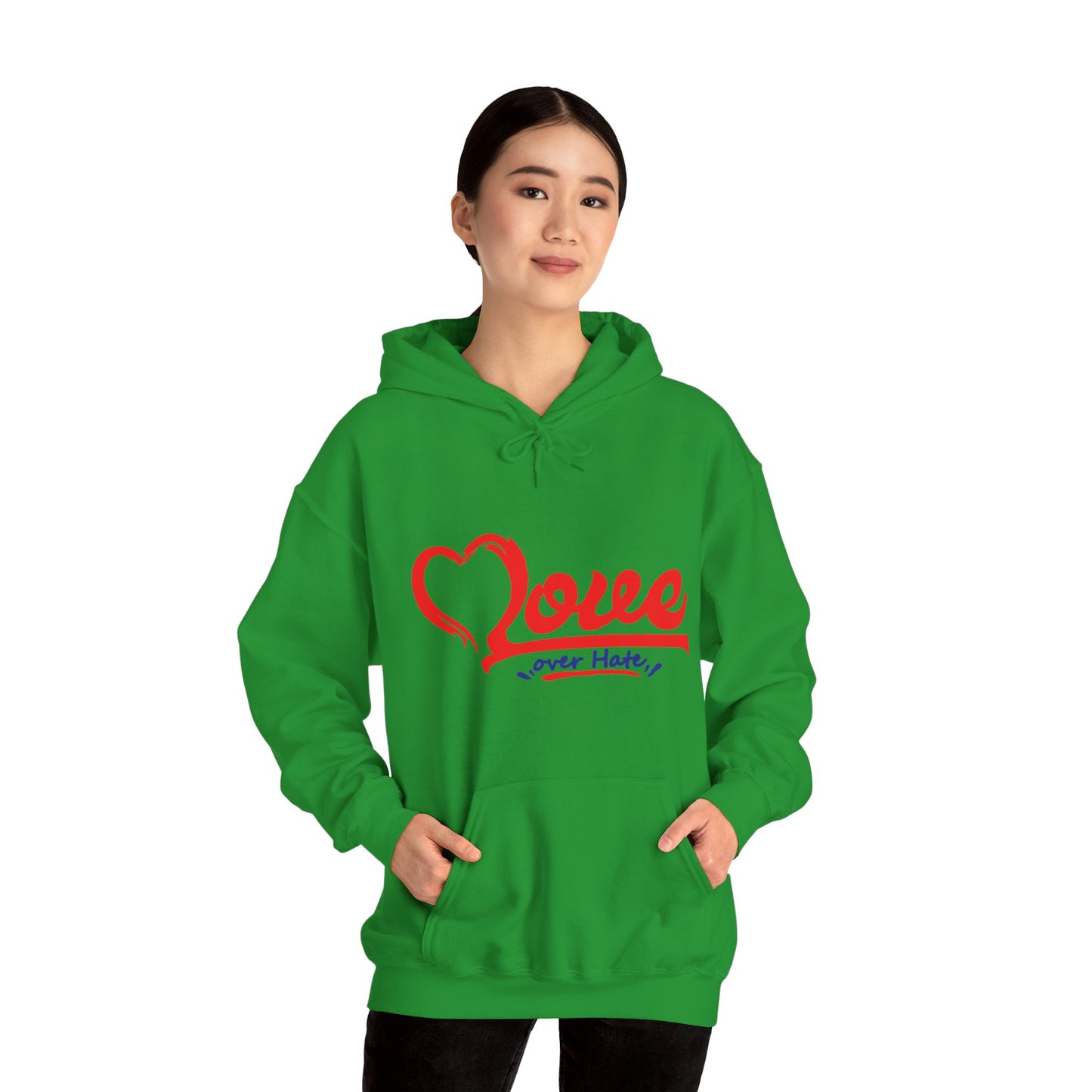 Love Over Hate Hoodie - Unisex Heavy Blend™ Sweatshirt for Comfort & Style