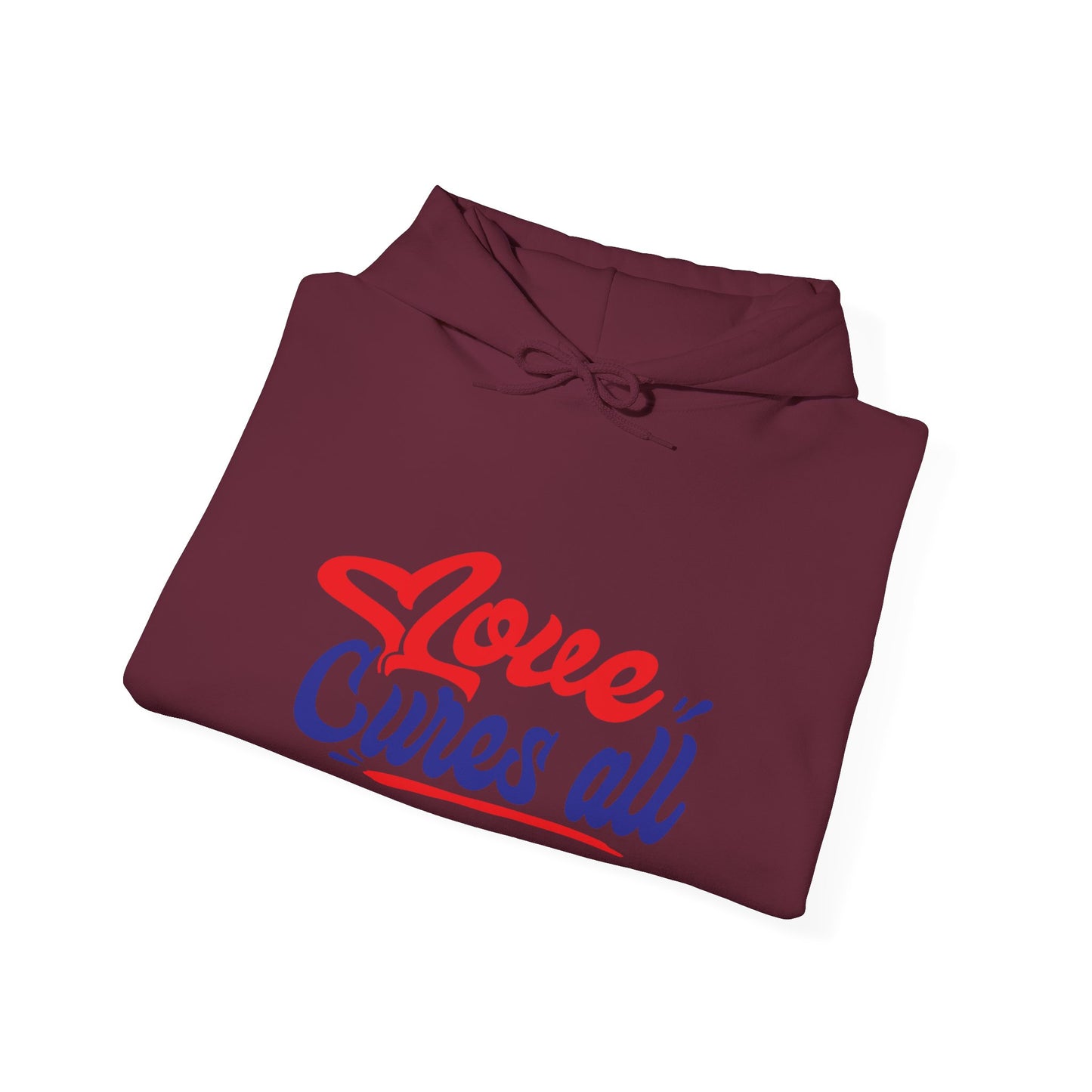 Love Cures All Unisex Hooded Sweatshirt - Cozy Comfort for Supportive Souls