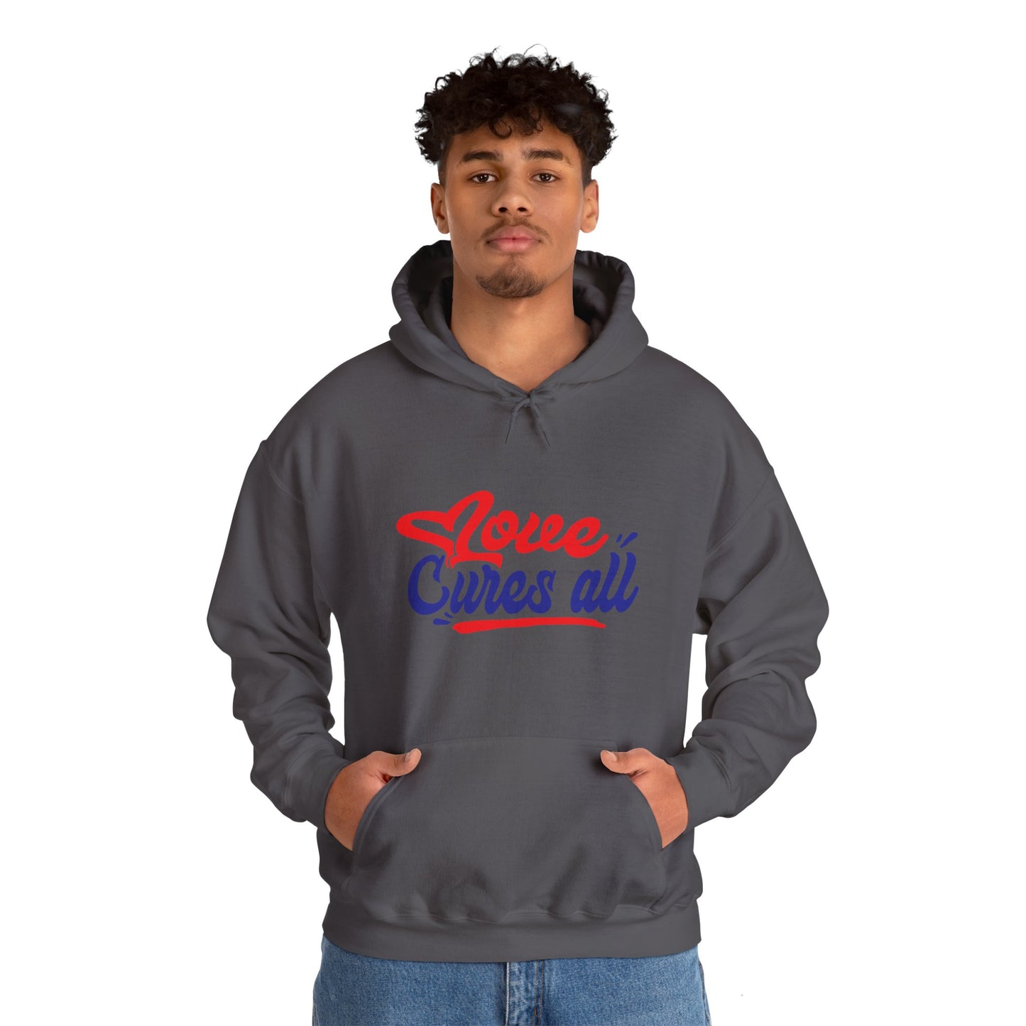 Love Cures All Unisex Hooded Sweatshirt - Cozy Comfort for Supportive Souls